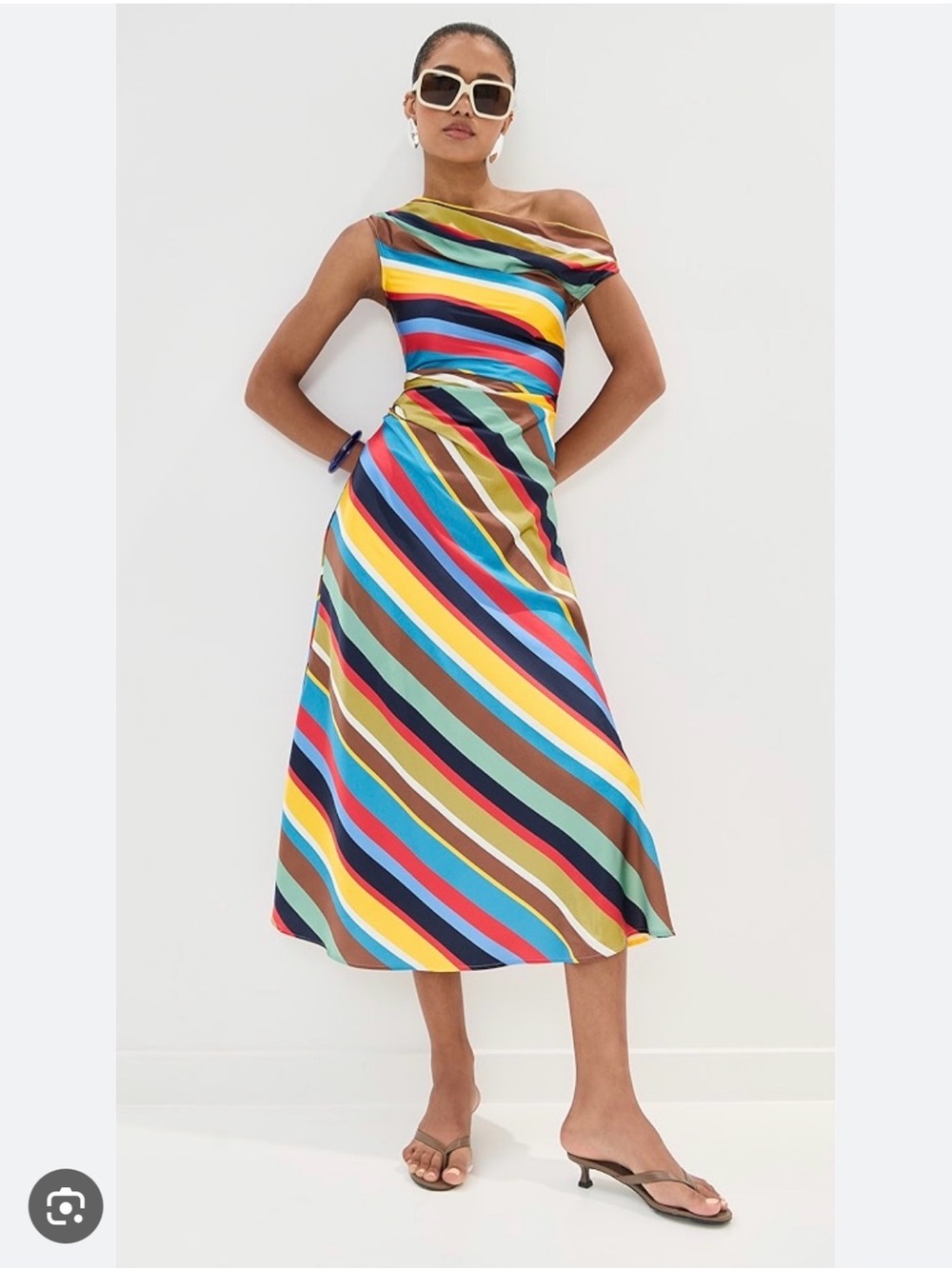 Staud Phare Dress in Multicolor Stripe